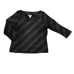 Notations Black Silver Sparkle Top Womens Size XL